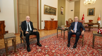 TBMM Başkanı Kurtulmuş, Cumhurbaşkanı Başdanışmanı ve 15 Temmuz Gazisi Aslan'ı kabul etti