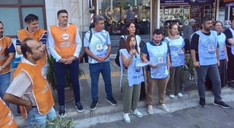 Tüm Bel-Sen İzmir 2 No'lu Şubesi'nden Konak Belediyesi önünde TİS açıklaması