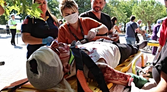 Fethiye Devlet Hastanesi’nde deprem tatbikatı gerçeğini aratmadı