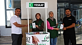 Tokat'ta otobüs terminalinde Yeşilay ve YEDAM tanıtım standı açıldı