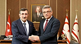 KKTC Cumhurbaşkanı Erhürman, Cumhurbaşkanı Yardımcısı Yılmaz'ı kabul etti