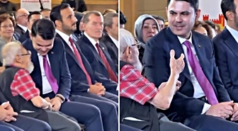 Kura töreninde korumaları aşan yaşlı amcanın Bakan Kurum’la gülümseten anları