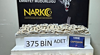Adana'da MİT ile emniyetin ortak operasyonunda 375 bin uyuşturucu hap ele geçirildi