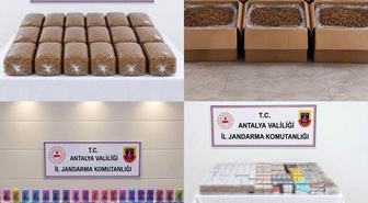 Antalya'da kaçak tütün operasyonunda 500 kilogram kıyılmış tütün ele geçirildi
