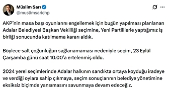 CHP'li Sarı, Adalar Belediyesi Başkan Vekilliği seçimine katılmayacaklarını açıkladı