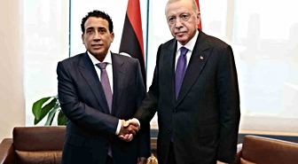 Cumhurbaşkanı Erdoğan, Libya Başkanlık Konseyi Başkanı el-Menfi ile görüştü