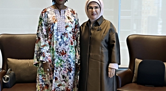 Emine Erdoğan, Sierra Leone Devlet Başkanı’nın eşi Fatima Maada Bio ile görüştü