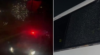 Taşlı saldırıya uğradılar! Otobüsten böyle karşılık verdiler