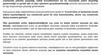 Tunceli Valiliği suç oranlarına ilişkin iddiaları yalanladı, düşüş olduğunu açıkladı