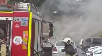 Kocaeli Şehir Hastanesi otoparkındaki otomobilde çıkan yangın itfaiyece söndürüldü
