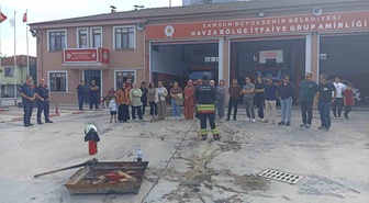 Samsun Havza'da itfaiye ve 112 personeline yangına ilk müdahale eğitimi verildi