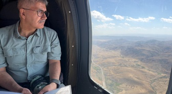 Bingöl Valisi Cahit Çelik, beraberindeki heyetle helikopterle kenti havadan inceledi