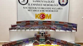 Samsun'da 1560 paket kaçak tütün çubuğu ele geçirildi, 2 şüpheli gözaltına alındı