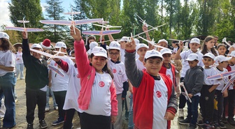Kırşehir'de köy çocukları için havacılık atölyelerinde etkinlik düzenlendi