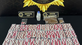 Malatya'da operasyonda 2 şüpheli tutuklandı, bin 299 sentetik hap ele geçirildi