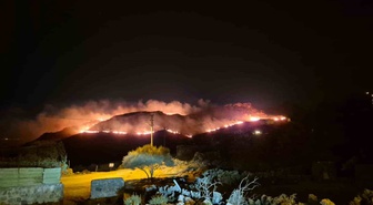 Bodrum'da gece saatlerinde korkutan yangın! Rüzgarla yayılan alevlere müdahale sürüyor