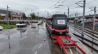 Samsun'a 12 yeni tramvaydan üçüncüsü ulaştı