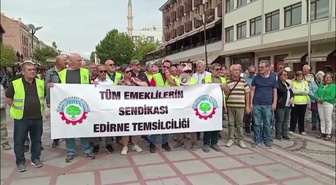 Edirne'de emekliler 25 bin 100 lira seyyanen zammın tüm emeklilere verilmesini istedi