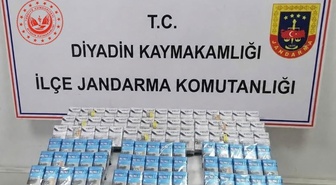 Jandarma, Ağrı Diyadin'de bir araçta 190 paket gümrük kaçağı sigara ele geçirdi