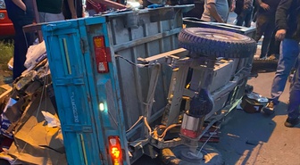 Tekirdağ Kapaklı'da tırla çarpışan 3 tekerlekli motosikletin sürücüsü kurtarılamadı