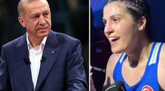 Cumhurbaşkanı Erdoğan'dan Busenaz Sürmeneli'ye gülümseten soru