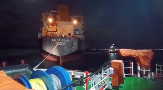 182 metrelik tanker Çanakkale Boğazı'nda arızalanıp Karanlık Liman'a demirletildi