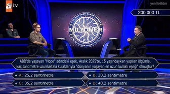 ABD'de yaşayan 'Hope' adındaki eşek, Aralık 2025'te, 15 yaşındayken yapılan ölçümle, kaç santimetre uzunluktaki kulaklarıyla 'dünyanın yaşayan en uzun