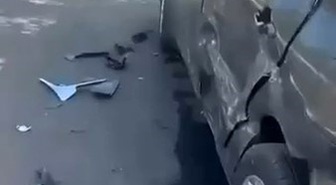 Diyarbakır Bağlar'da otomobil park halindeki 4 araca çarptı, 1 kişi yaralandı