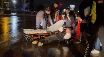 Bursa Osmangazi'de devrilen motosikletin sürücüsü yaralandı, sağlık durumu iyi
