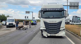 Manisa Salihli'de tırla çarpışan sepetli motosikletin sürücüsü hayatını kaybetti