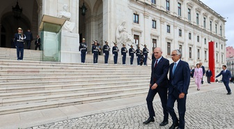 TBMM Başkanı Kurtulmuş, Portekiz Meclis Başkanı Aguiar-Branco tarafından karşılandı