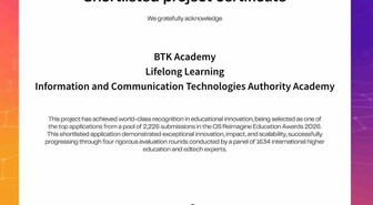 BTK Akademi, QS Reimagine 2026'da Yaşam Boyu Öğrenme kategorisinde kısa listeye girdi