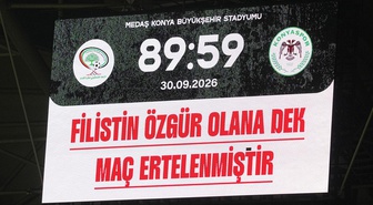 Konyaspor ile Filistin Milli Takımı arasındaki maç tüm dünyaya mesaj vererek bitti