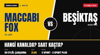 Maccabi Fox Beşiktaş maçı hangi kanalda, Maccabi Fox Beşiktaş basketbol maçı nereden CANLI izlenir?