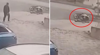 Alkollü motosikletli ters yönde ilerlerken böyle düştü! Durumu ağır