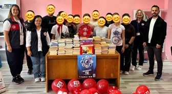 Muğla 112 çalışanları Dokuzçam'daki öğrencilere 400 kitap ulaştırdı