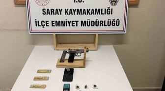 Tekirdağ Saray'da operasyonda uyuşturucu ve silah ele geçirildi, şüpheli tutuklandı