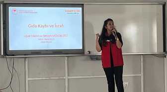 Uşak'ta Ömer Dönmez Toklu Ortaokulu öğrencilerine gıda israfı eğitimi verildi