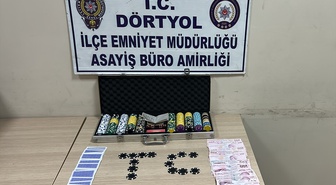 Hatay Dörtyol'da kumar baskınında 6 kişiye 69 bin 624 lira ceza kesildi