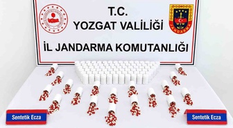 Yozgat Yerköy'de ticari taksiden 5 bin 626 sentetik ecza hap ele geçirildi