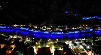 Amasya'daki dünya mirası alanın aydınlatma sistemi 29 bin metrekareyle yenilendi