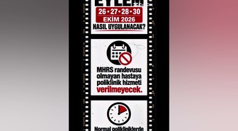 Hekim Birliği Sendikası, 26-30 Ekim'de MHRS'siz hastaya poliklinik vermeyecek