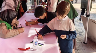 Sakarya, Bolu, Karabük ve Düzce'de çocuklar Gazze'deki çocuklar için resim çizdi