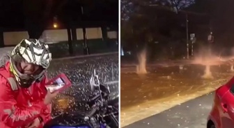 Asuncion'da tenis topu büyüklüğünde dolu yağışı araç ve binalara hasar verdi