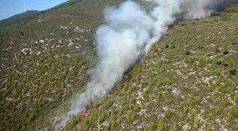 Bodrum Mazı'da orman yangınına 6 helikopter ve 2 uçak havadan müdahale ediyor