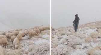 Mevsimler de şaşırdı: Tunceli'de yaylaya mevsimin ilk karı düştü