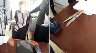 İşte ortaokulda dehşet saçan öğrencinin gözaltına alındığı anlar