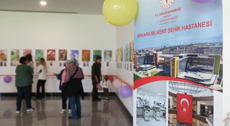 Kemoterapi gören kanser hastalarının resimleri Bilkent Şehir Hastanesi'nde sergilendi