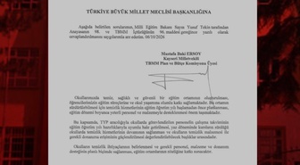 MHP'li Baki Ersoy, okul temizliği ve TYP için Bakan Tekin'e soru önergesi verdi