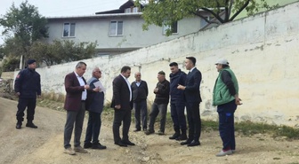 Sinop Saraydüzü'nde Çalpınar köyü yolları Kaymakam Göktaş ile incelendi